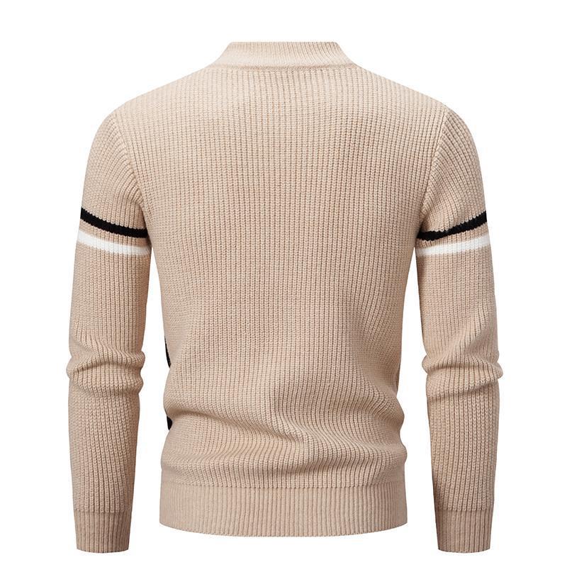 Herren modischer Rollkragenpullover mit grafischem Zopfmuster Echoarchiv 1758205596