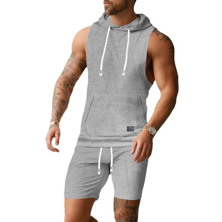 Herren Sportliches Kurzarm-Hoodie-Set Echoarchiv