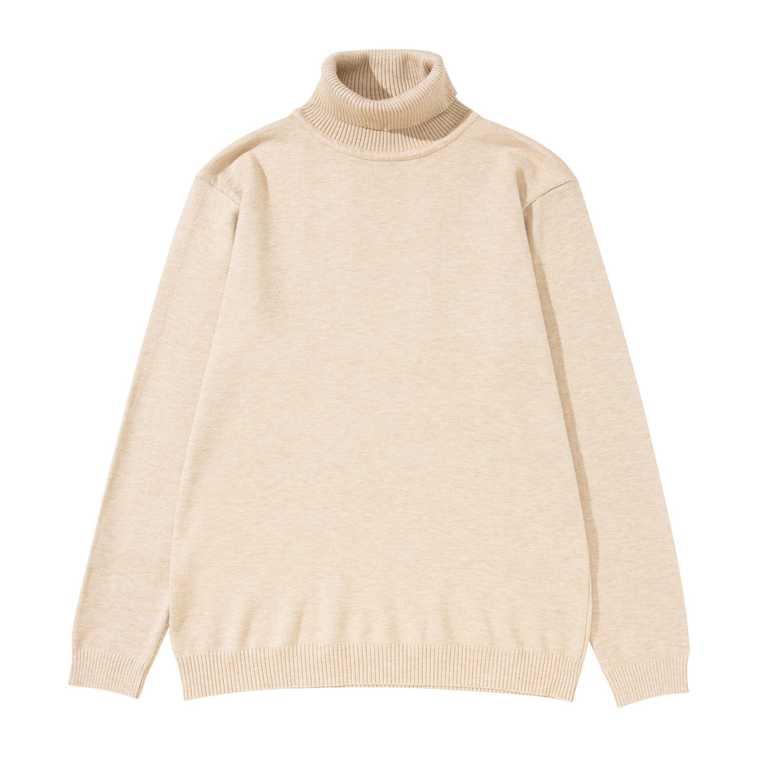 Unisex Rollkragenpullover aus feinem Feinstrick mit geripptem Kragen und überschnittener Schulter Echoarchiv