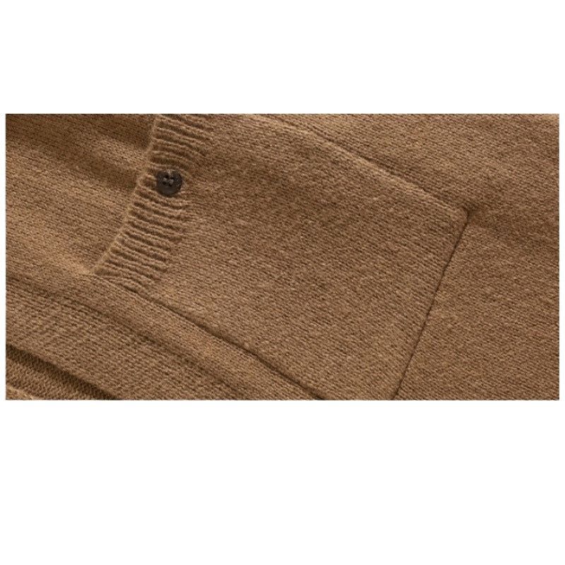 Herren Relaxed Hemdjacke-Cardigan aus Feinstrick mit Reverskragen und aufgesetzter Brusttasche Echoarchiv