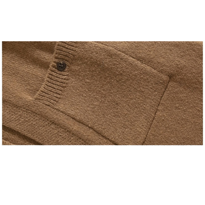 Herren Relaxed Hemdjacke-Cardigan aus Feinstrick mit Reverskragen und aufgesetzter Brusttasche Echoarchiv