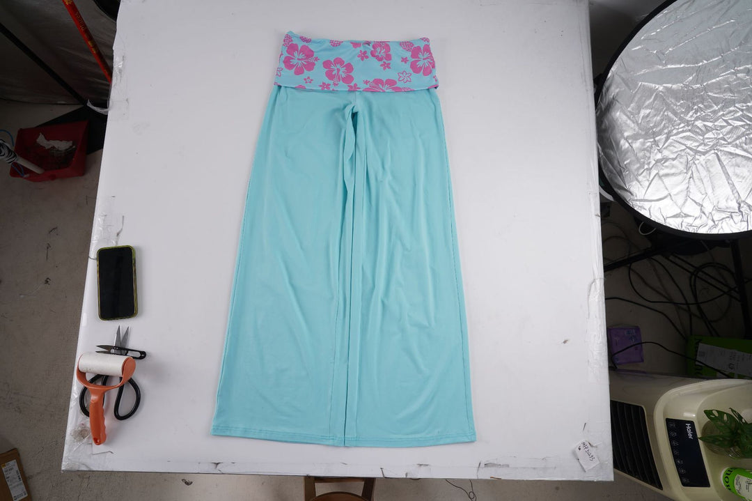 Damen nan weite Yoga-Palazzohose mit Umschlagbund und hoher Taille Echo Archiv