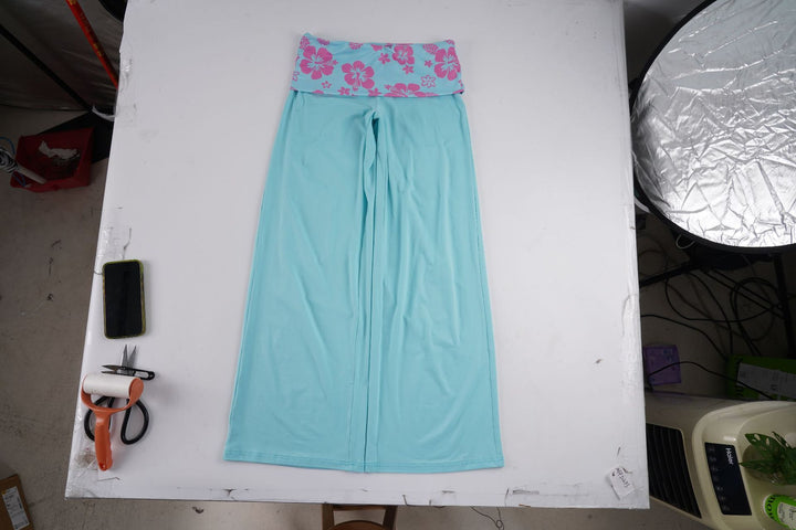 Damen nan weite Yoga-Palazzohose mit Umschlagbund und hoher Taille Echo Archiv