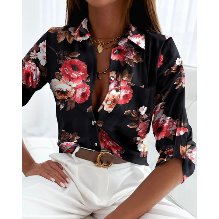 Damen modische Bluse mit künstlerischem Linienstil Echo Archiv