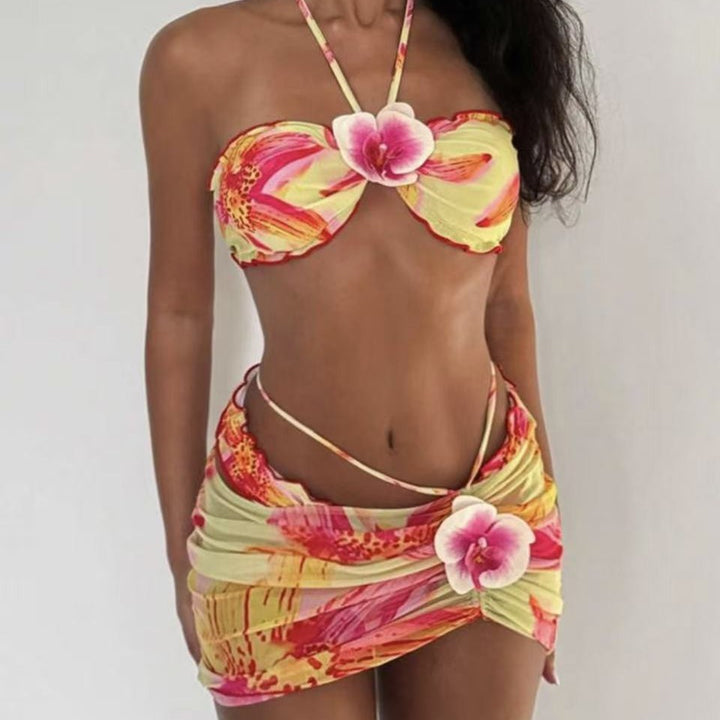 Damen Bikini-Set mit floralem Design und verspieltem Wickelrock Echo Archiv