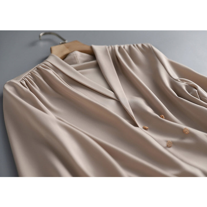 Damen Elegante Oversized-Bluse mit Drapierung Echoarchiv