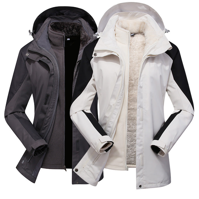 Damen Modulare Softshell-Regenjacke mit herausnehmbarer Fleece-Innenjacke und verstellbarer Kapuze – Célinea