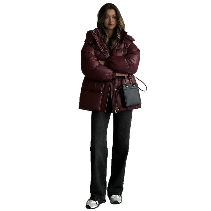 Damen Modische Kapuzenjacke mit Taillenzug
