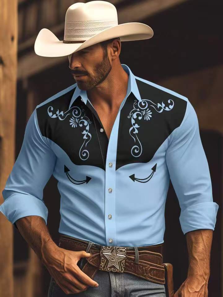 Herren Western Hemd mit kunstvoller Stickerei Echoarchiv