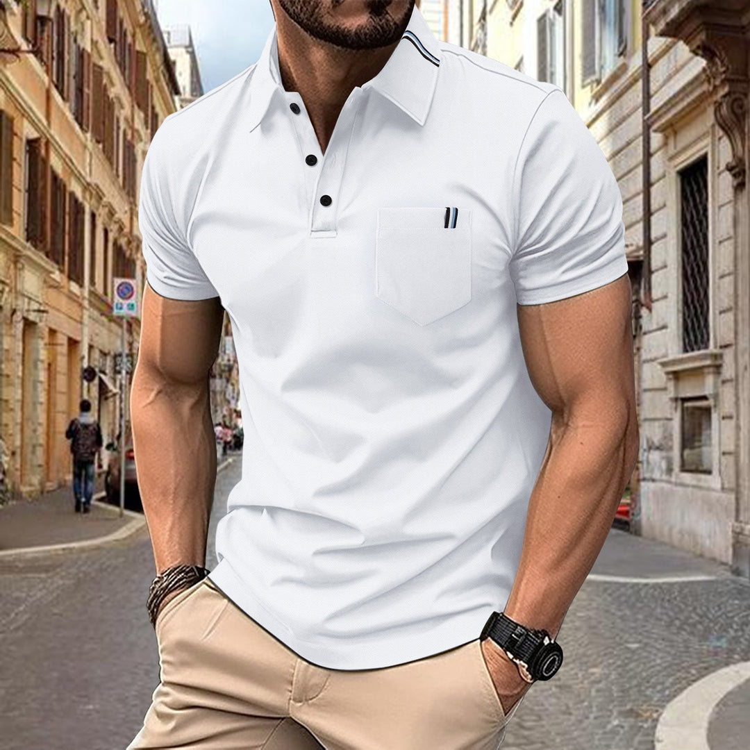 Herren Polohemd mit modernem Schnitt und Brusttasche Echoarchiv