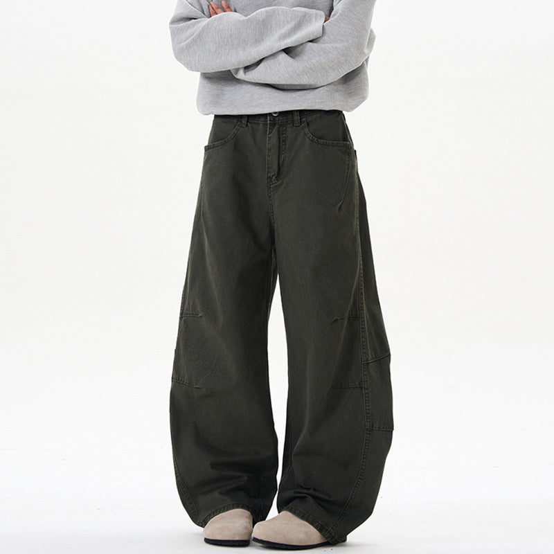 Damen Ultraweite Baumwoll-Canvas Palazzo-Hose mit elastischem Bund und Utility-Nähten Echo Archiv