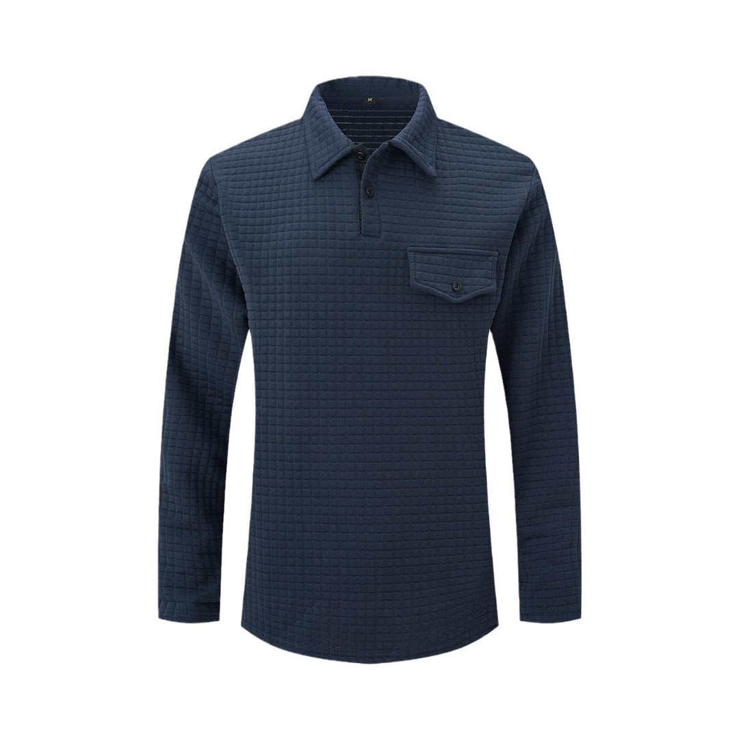 Herren Langarmshirt mit strukturiertem Design und praktischer Brusttasche Echoarchiv