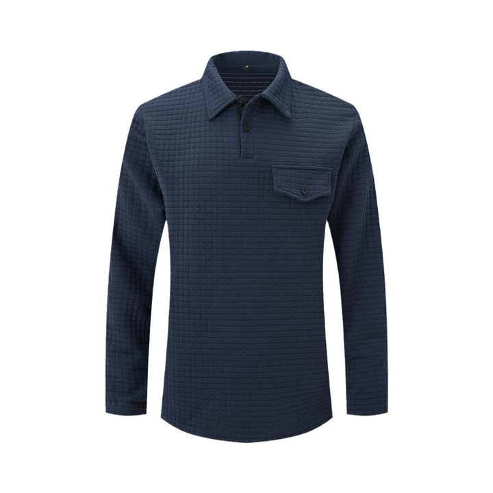Herren Langarmshirt mit strukturiertem Design und praktischer Brusttasche Echoarchiv