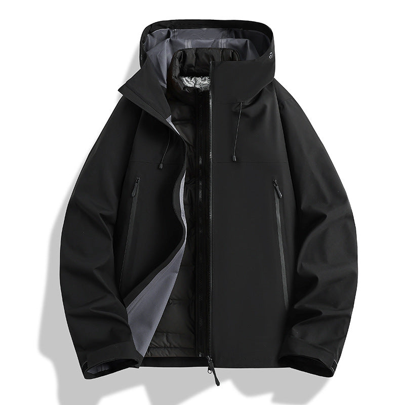 Herren Wasserdichte Softshell-Outdoorjacke mit verstellbarer Kapuze und atmungsaktiver Membran Echoarchiv