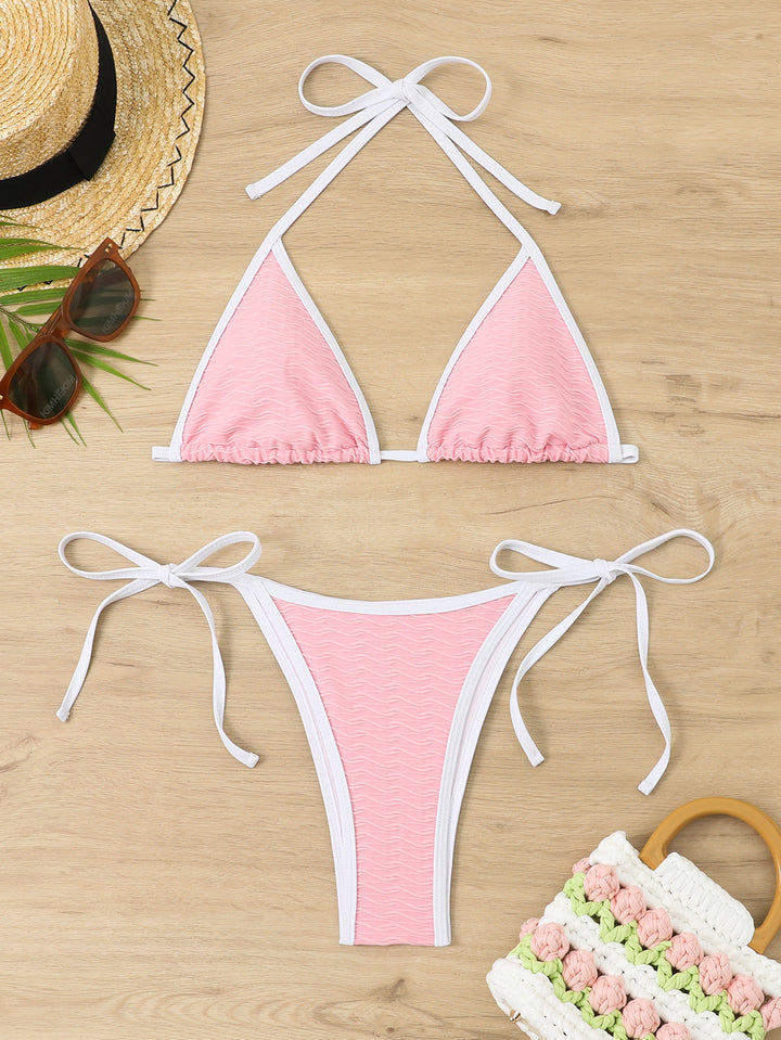 Damen Triangel-Bikini mit verstellbaren Trägern und hochwertigem Wellenmuster Echo Archiv
