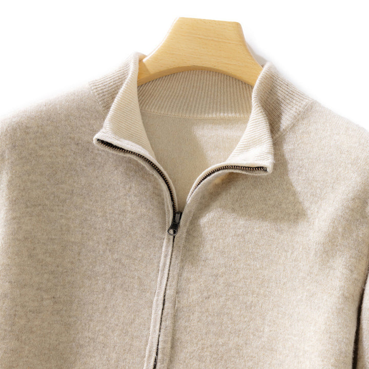 Damen Kurzgeschnittener Zip‑Strickcardigan mit Stehkragen und kaschmirähnlicher Weichheit Echoarchiv