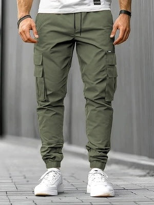 Herren Cargo-Jogginghose mit multifunktionalen Klapp- & Reißverschlusstaschen, elastischem Bund und tapered Bein Echo Archiv