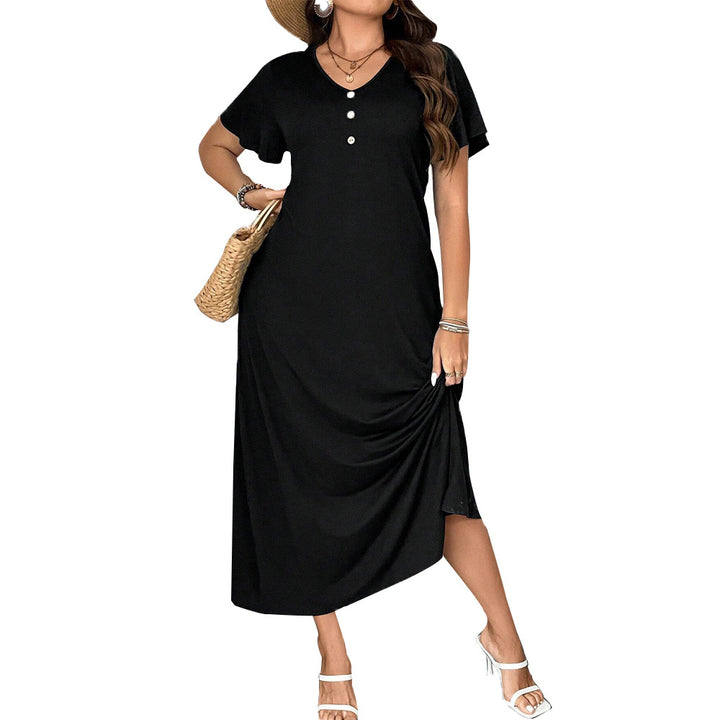 Damen lässiges Maxikleid mit Knopfdetails und elegantem Schnitt Echo Archiv