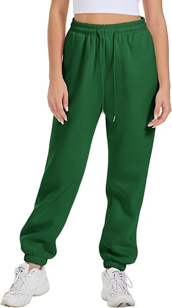 Damen nan weite High-Waist Jogginghose aus weichem Fleece mit elastischem Bund, Eingrifftaschen und engen Saumbündchen Echo Archiv