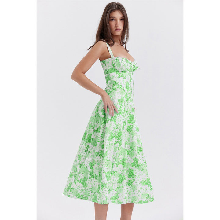 Damen Maxikleid mit floralem Design und elegantem Schlitz Echo Archiv