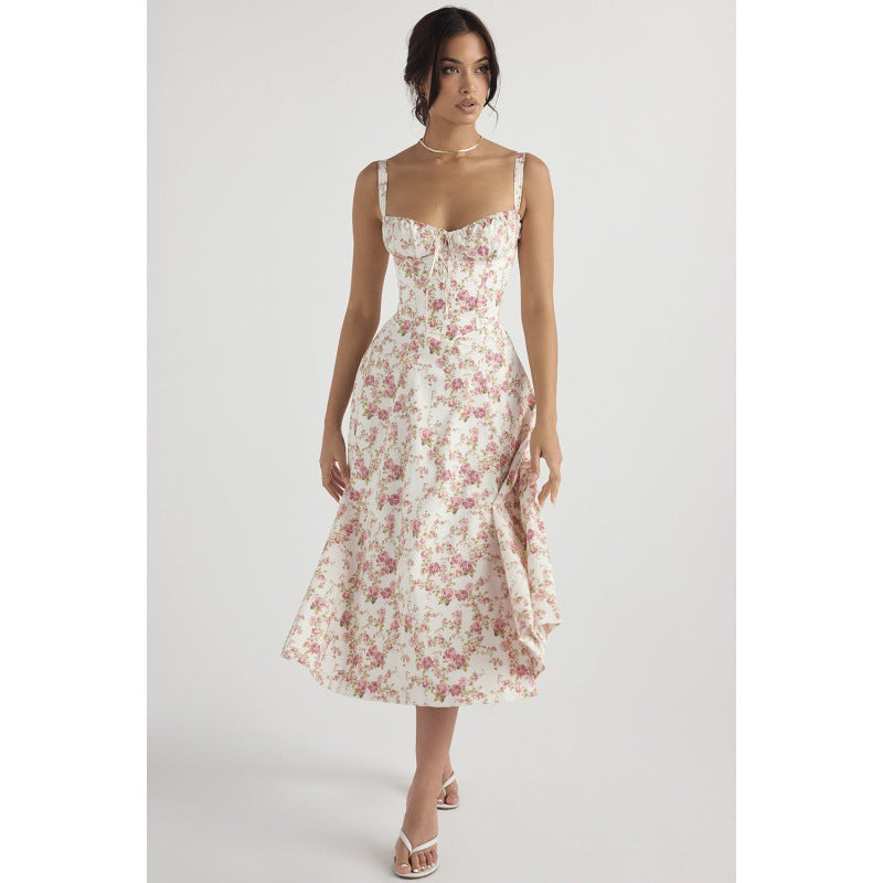 Damen Maxikleid mit floralem Design und elegantem Schlitz Echo Archiv