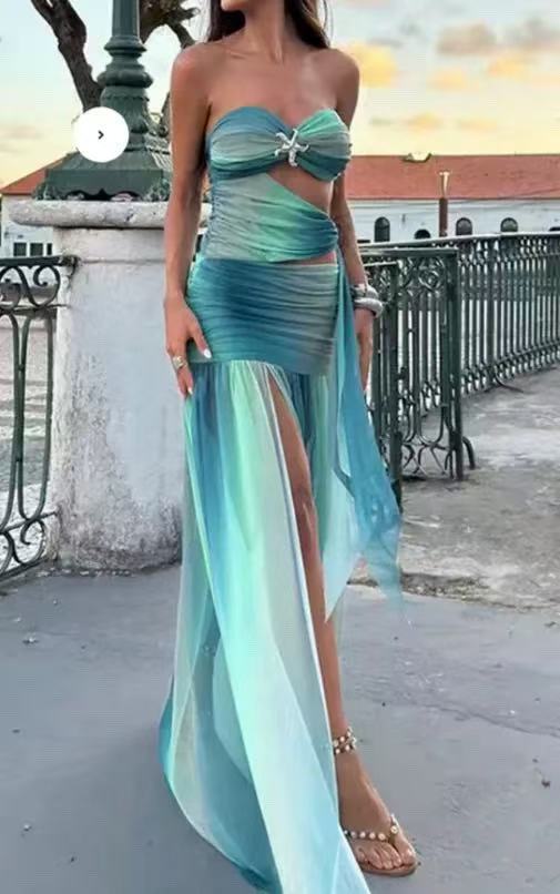 Damen Wickelkleid mit asymmetrischem Saum und verführerischem Schlitz Echo Archiv