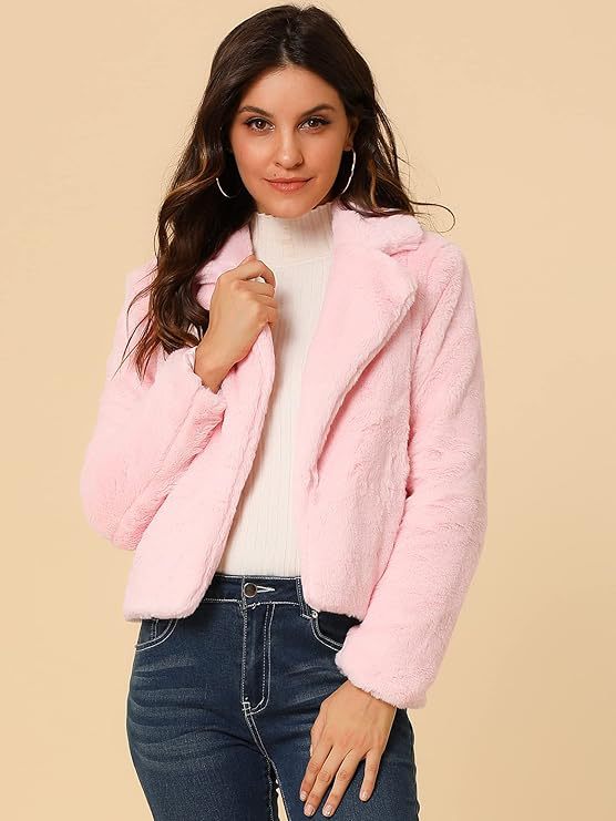 Damen Kurzblouson aus samtigem Faux‑Fur mit fallendem Revers und figurfreundlichem Cropped‑Schnitt Echo Archiv