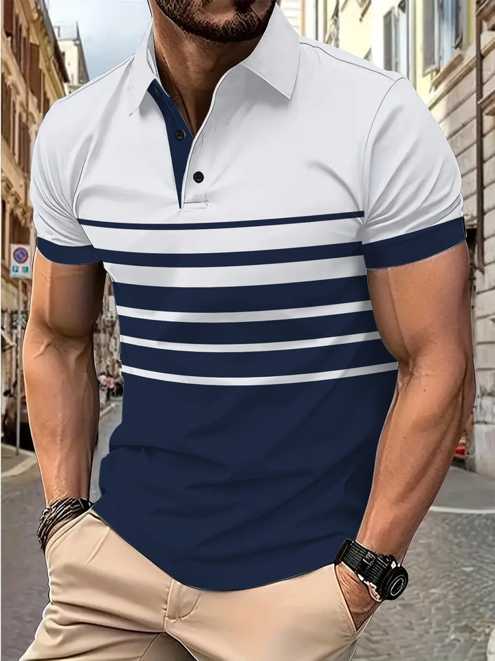 Herren Poloshirt mit strukturiertem Streifenmuster Echoarchiv