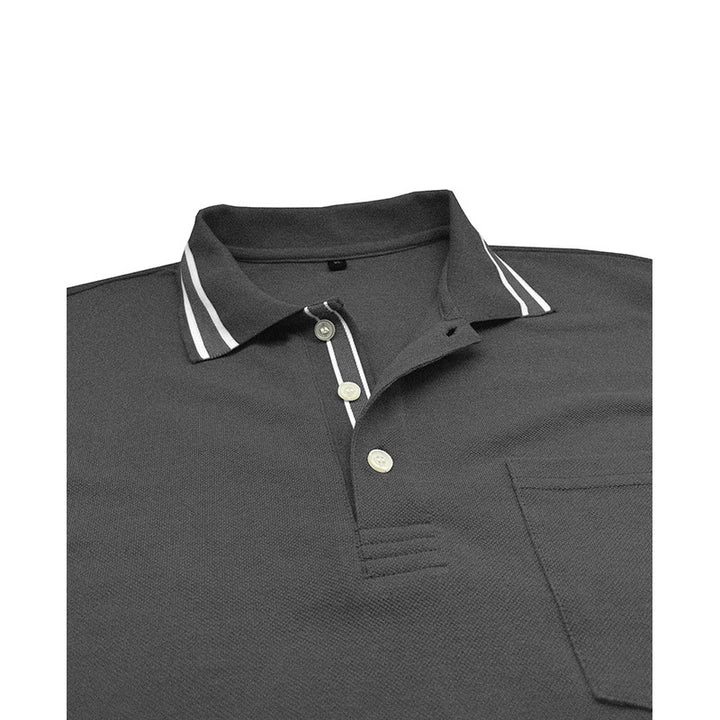 Herren elegantes Langarm Polo-Shirt mit modischem Kragen Echoarchiv