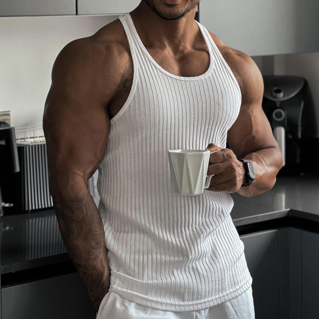 Herren Sportliches Ripp-Tanktop aus atmungsaktivem Material Echoarchiv