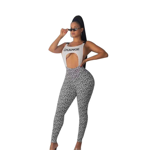 Damen körperbetontes Sport-Outfit mit modischem Print Echo Archiv