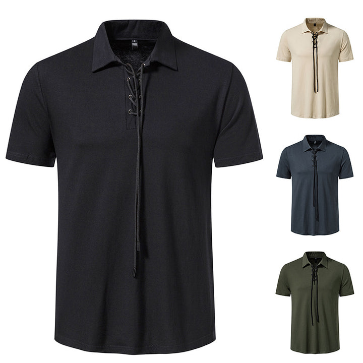 Herren Polo-Shirt mit einzigartigem Schnürdesign Echoarchiv