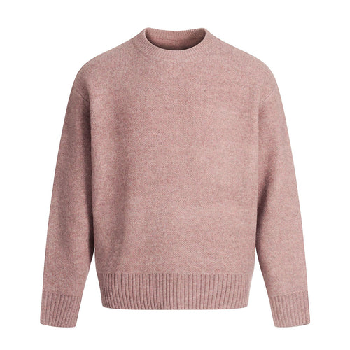 Unisex Feinstrickpullover mit Rundhalsausschnitt, Drop-Shoulder und breitem Rippenbund Echoarchiv