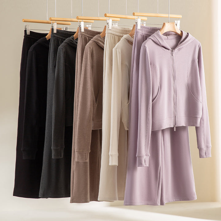 Damen Cropped Kapuzenjacke mit Reißverschluss und konturierten Eingrifftaschen Echoarchiv