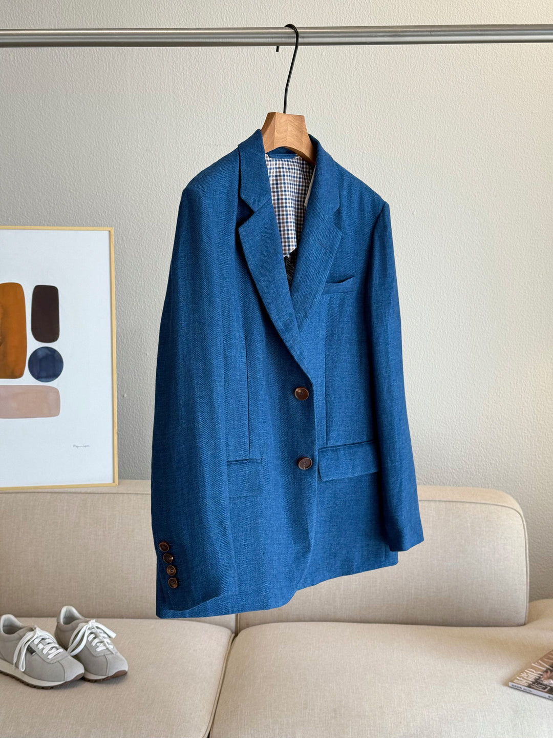 Damen Eleganter Blazer aus hochwertigem Leinen Echoarchiv