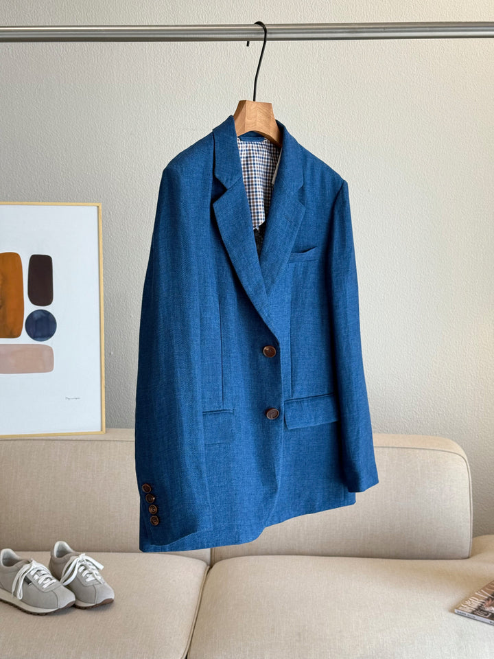 Damen Eleganter Blazer aus hochwertigem Leinen Echoarchiv