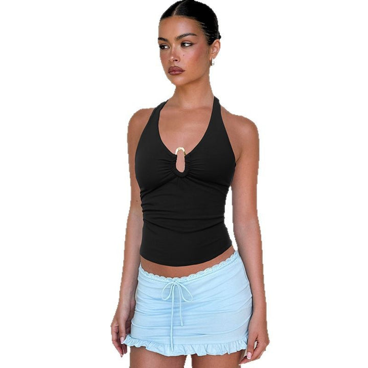 Damen Neckholder-Top mit dekorativem Ausschnitt und Raffung Echo Archiv