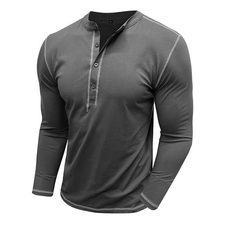 Herren Langarm-Henley-Shirt mit atmungsaktiver und elastischer Stofftechnologie Echoarchiv