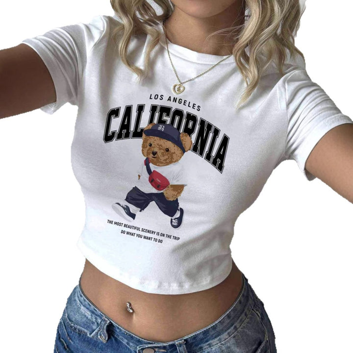 Damen T-Shirt mit kreativem Bärenmotiv und urbanem Lifestyle-Print Echo Archiv