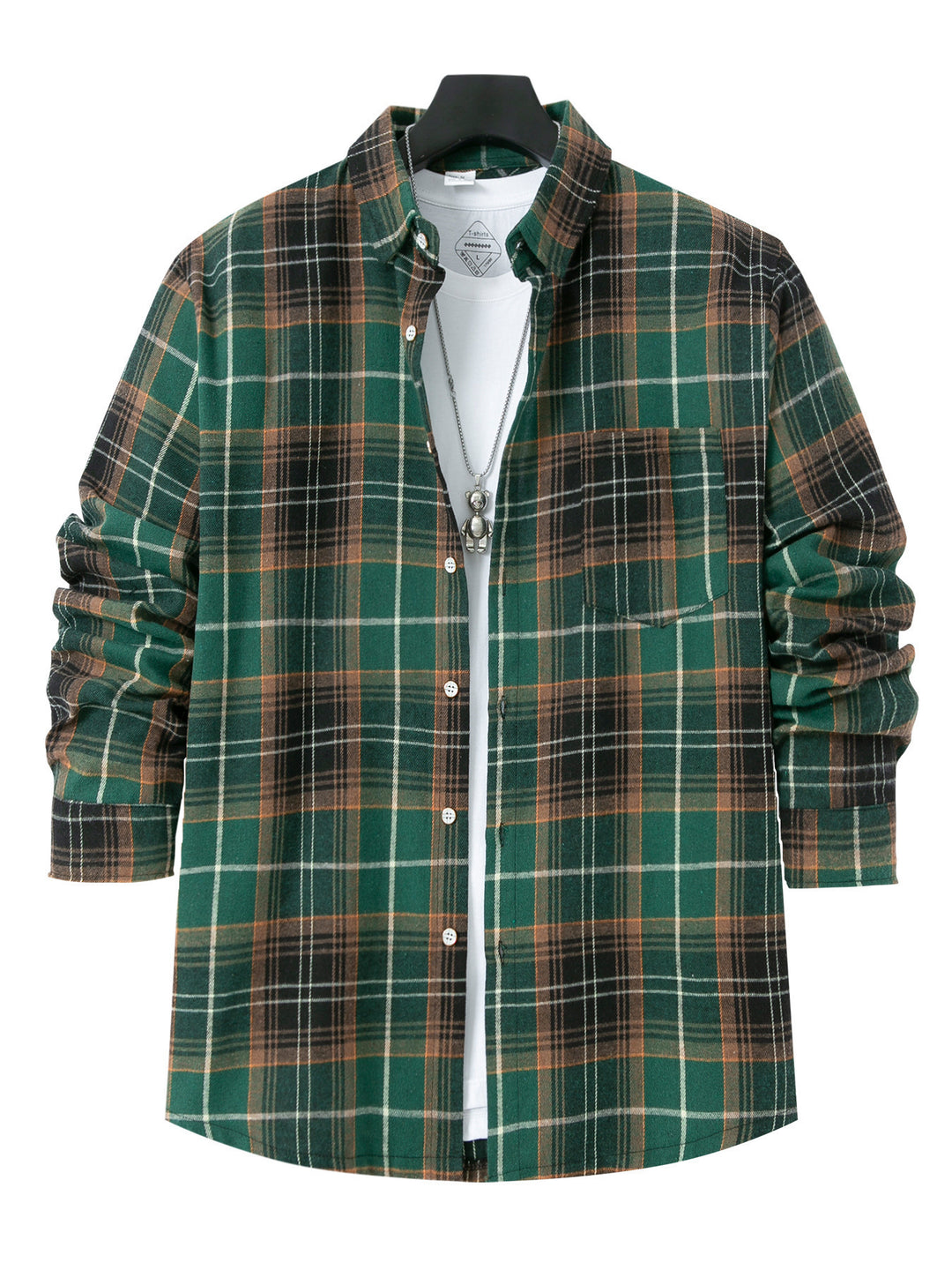 Herren Flanellhemd mit modernem Karo-Muster und Brusttasche Echoarchiv