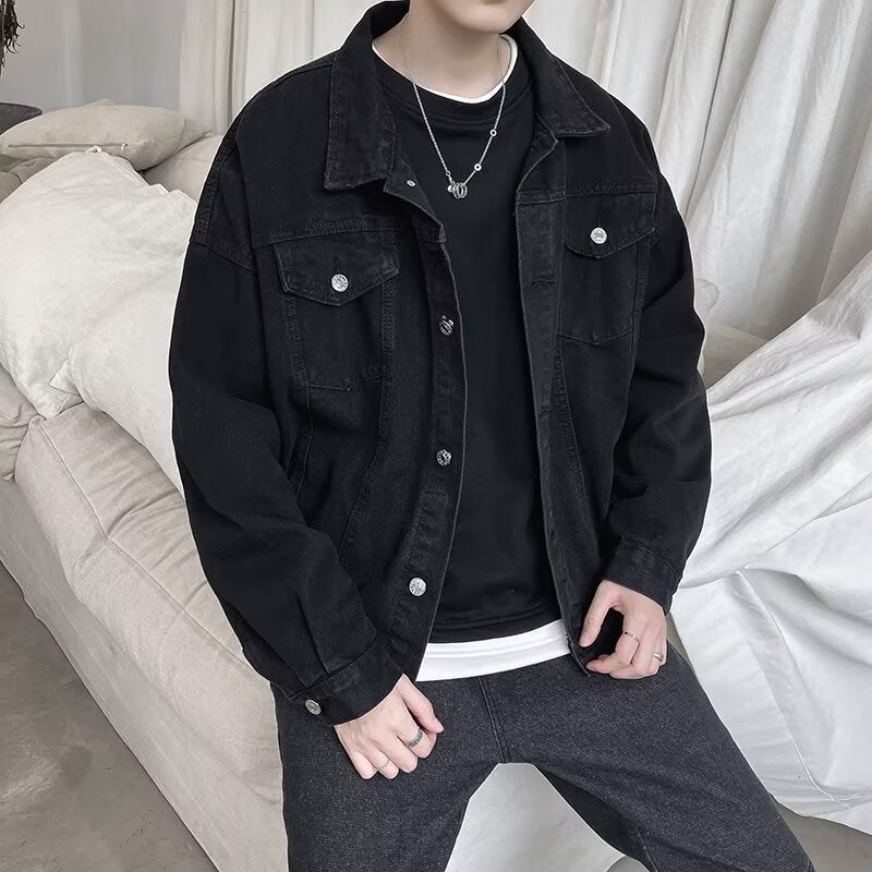 Herren lässige oversized Jeansjacke mit praktischen Taschen Echoarchiv