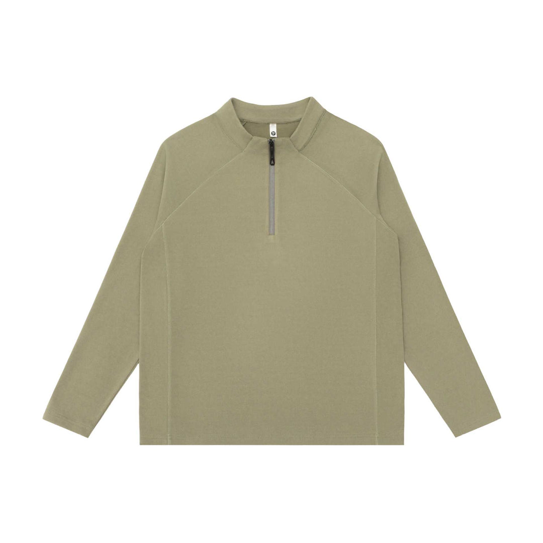 Unisex Halbzip-Sweatshirt mit Troyerkragen und Raglannähten Echoarchiv