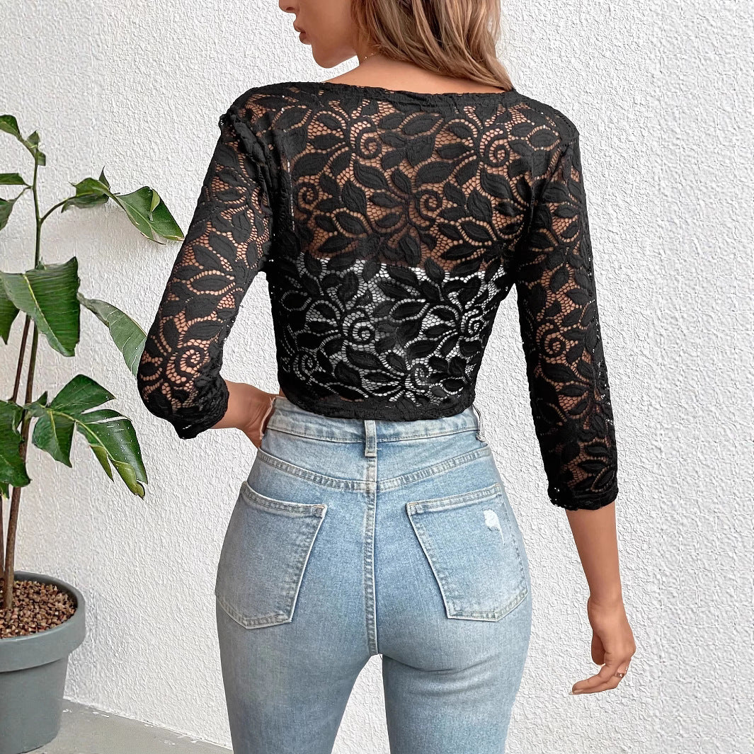 Damen Spitzen Bolerojacke mit filigranen Details Echoarchiv