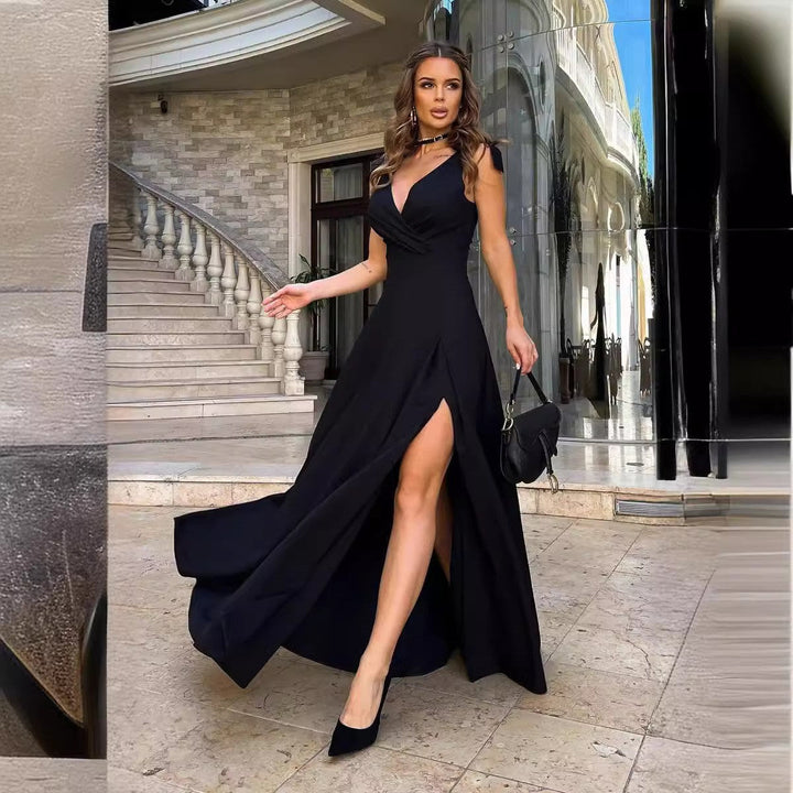 Damen Elegantes Abendkleid mit Hohem Schlitz Echoarchiv
