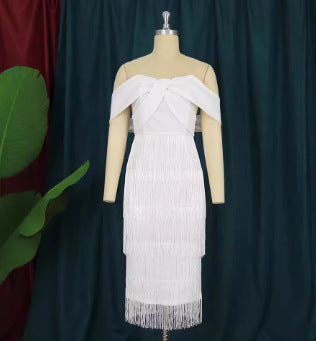 Damen Cut-out Cocktailkleid mit Fransen Echo Archiv