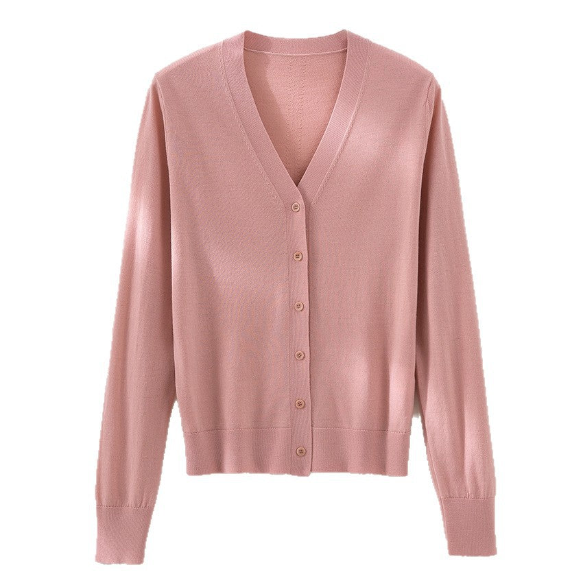 Damen Feinstrick-Cardigan mit V-Ausschnitt, Knopfleiste und Rippbündchen Echoarchiv
