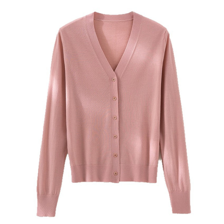 Damen Feinstrick-Cardigan mit V-Ausschnitt, Knopfleiste und Rippbündchen Echoarchiv