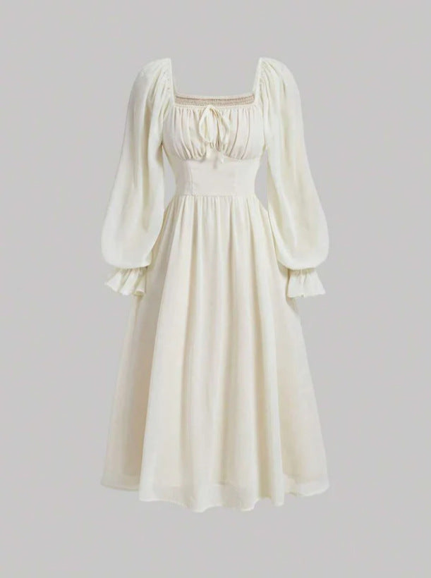 Damen Elegantes Midikleid mit Puffärmeln Echo Archiv