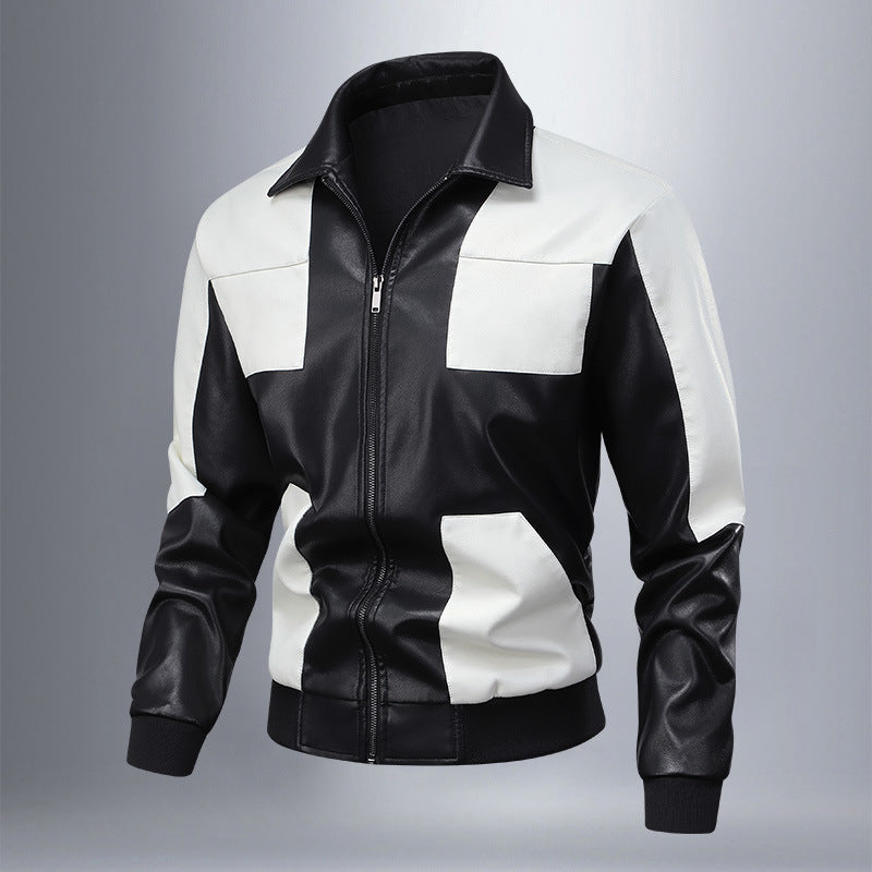 Herren stylische Bikerjacke mit modernen Kontrastdetails Echoarchiv
