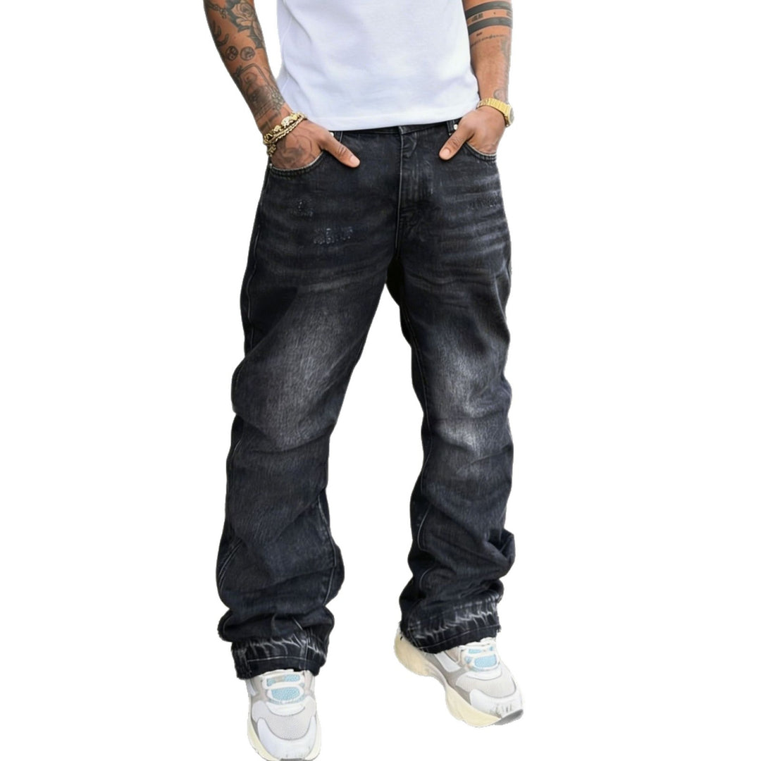 Herren Lässige Denim-Jeans mit Destroyed-Details Echoarchiv